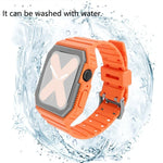 สายซิลิโคนพร้อมเคส สำหรับ Apple Watch Series, 7 41มม. / 6&SE&5&4 40มม. / 3&2&1 38มม., 7 45มม. / 6&SE&5&4 44มม. / 3&2&1 42มม.