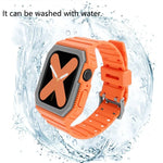 สายซิลิโคนพร้อมเคส สำหรับ Apple Watch Series, 7 41มม. / 6&SE&5&4 40มม. / 3&2&1 38มม., 7 45มม. / 6&SE&5&4 44มม. / 3&2&1 42มม.