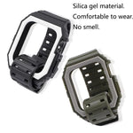 สายซิลิโคนพร้อมเคส สำหรับ Apple Watch Series, 7 41มม. / 6&SE&5&4 40มม. / 3&2&1 38มม., 7 45มม. / 6&SE&5&4 44มม. / 3&2&1 42มม.