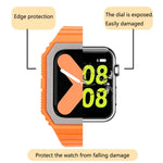 สายซิลิโคนพร้อมเคส สำหรับ Apple Watch Series, 7 41มม. / 6&SE&5&4 40มม. / 3&2&1 38มม., 7 45มม. / 6&SE&5&4 44มม. / 3&2&1 42มม.