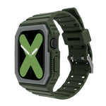 สายซิลิโคนพร้อมเคส สำหรับ Apple Watch Series, 7 41มม. / 6&SE&5&4 40มม. / 3&2&1 38มม., 7 45มม. / 6&SE&5&4 44มม. / 3&2&1 42มม.