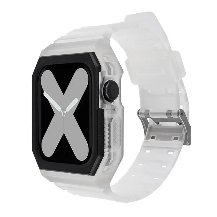 สายซิลิโคนพร้อมเคส สำหรับ Apple Watch Series, 7 41มม. / 6&SE&5&4 40มม. / 3&2&1 38มม., 7 45มม. / 6&SE&5&4 44มม. / 3&2&1 42มม.