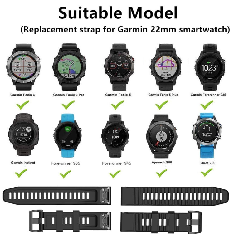 Silicone Sports Strap, For Garmin Fenix 7, For Garmin Approach s62, For Garmin Fenix 6 GPS