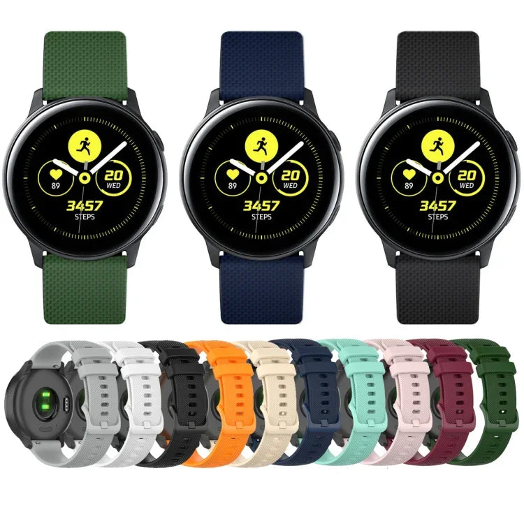 สายซิลิโคนลายตาราง 20 มม. สำหรับ Samsung Galaxy Watch Active 40 มม., สำหรับ Samsung Galaxy Watch 42 มม., สำหรับ Samsung Galaxy Gear Sport, สำหรับ Samsung Gear S2 Classic