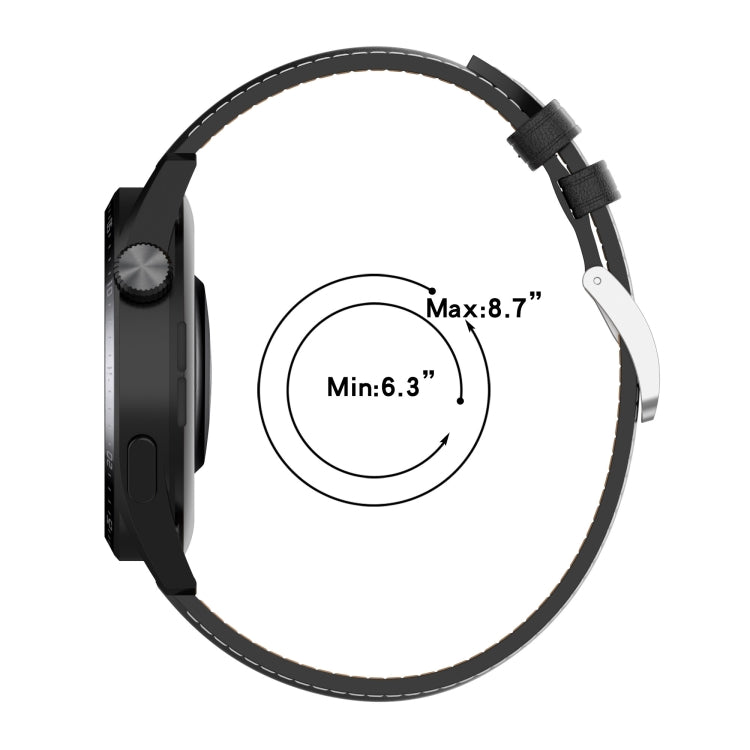 สายหนังลูกวัวลายเย็บ สำหรับ Samsung Galaxy Watch 3 ขนาด 45 มม. สำหรับ Samsung Galaxy Watch ขนาด 46 มม. สำหรับ Samsung Galaxy Gear S3 Classic / Gear S3 Frontier