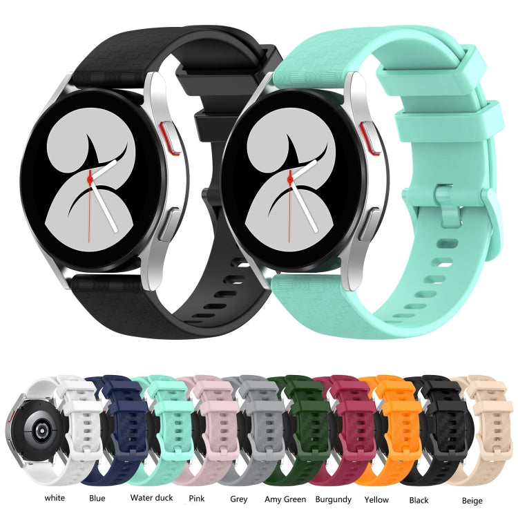 สายซิลิโคนลายเส้นคาร์บอนไฟเบอร์ 20mm สำหรับ Samsung Galaxy Watch 4 40mm / 44mm, สำหรับ Samsung Galaxy Watch 4 Classic 42mm / 46mm, สำหรับ Samsung Galaxy Watch 3 41mm, สำหรับ Samsung Galaxy Watch Active 2 40mm / 44mm