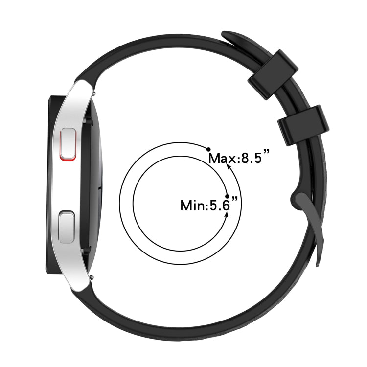 สายซิลิโคนลายเส้นคาร์บอนไฟเบอร์ 20mm สำหรับ Samsung Galaxy Watch 4 40mm / 44mm, สำหรับ Samsung Galaxy Watch 4 Classic 42mm / 46mm, สำหรับ Samsung Galaxy Watch 3 41mm, สำหรับ Samsung Galaxy Watch Active 2 40mm / 44mm