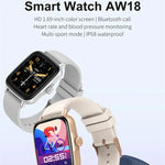 นาฬิกาอัจฉริยะหน้าจอสี AW18 1.69 นิ้ว รองรับการโทร Bluetooth / ตรวจวัดอัตราการเต้นหัวใจ