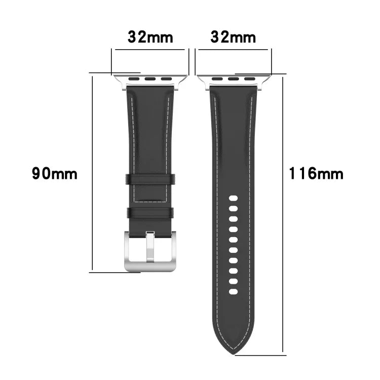 สายหนังวัวชั้นบนเย็บสำหรับ Apple Watch Series, 7 41มม. / 6&SE&5&4 40มม. / 3&2&1 38มม. 20มม., 7 45มม. / 6&SE&5&4 44มม. / 3&2&1 42มม. 22มม., 7 41มม. / 6&SE&5&4 40มม. / 3&2&1 38มม. 22มม., 7 45มม. / 6&SE&5&4 44มม. / 3&2&1 42มม. 20มม.