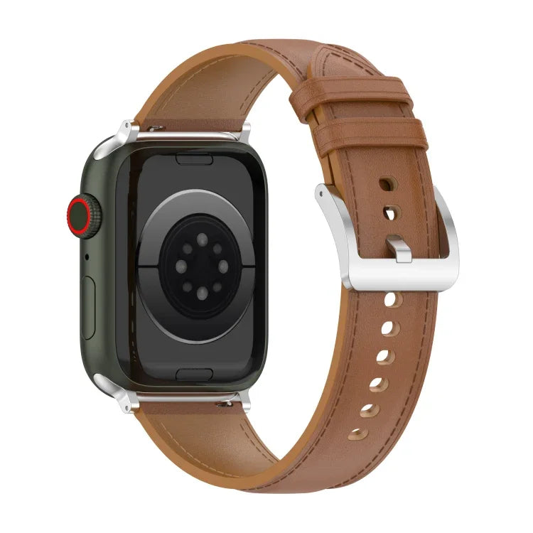 สายหนังวัวชั้นบนเย็บสำหรับ Apple Watch Series, 7 41มม. / 6&SE&5&4 40มม. / 3&2&1 38มม. 20มม., 7 45มม. / 6&SE&5&4 44มม. / 3&2&1 42มม. 22มม., 7 41มม. / 6&SE&5&4 40มม. / 3&2&1 38มม. 22มม., 7 45มม. / 6&SE&5&4 44มม. / 3&2&1 42มม. 20มม.