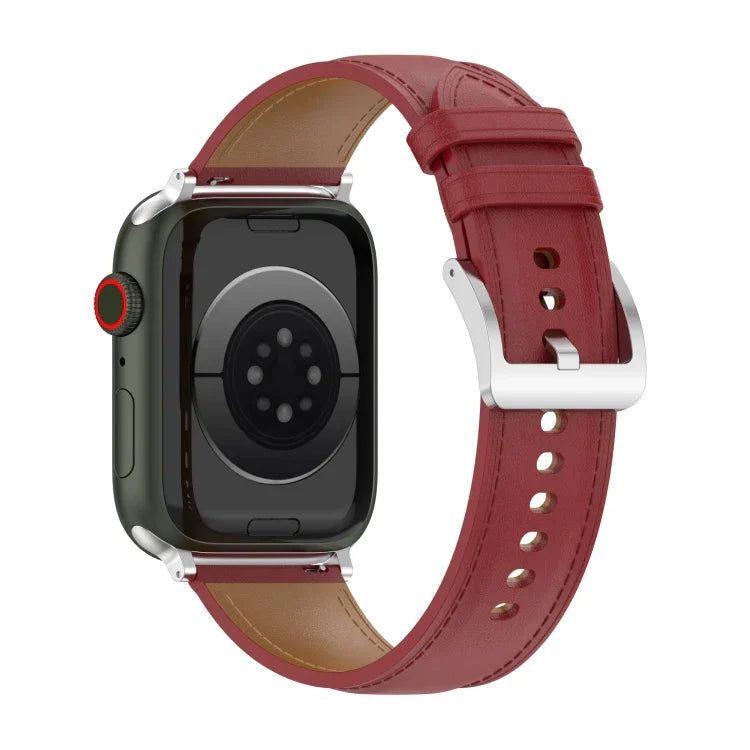 สายหนังวัวชั้นบนเย็บสำหรับ Apple Watch Series, 7 41มม. / 6&SE&5&4 40มม. / 3&2&1 38มม. 20มม., 7 45มม. / 6&SE&5&4 44มม. / 3&2&1 42มม. 22มม., 7 41มม. / 6&SE&5&4 40มม. / 3&2&1 38มม. 22มม., 7 45มม. / 6&SE&5&4 44มม. / 3&2&1 42มม. 20มม.