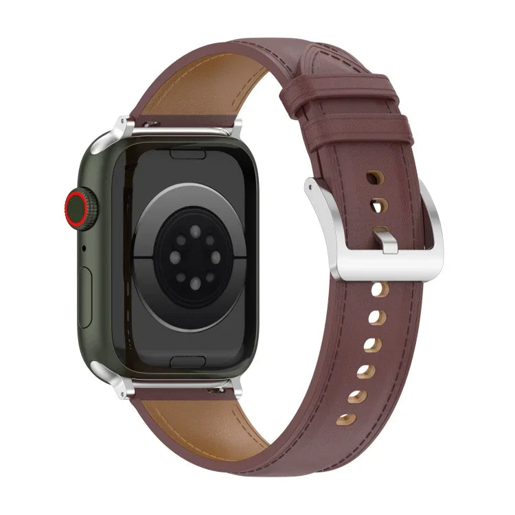 สายหนังวัวชั้นบนเย็บสำหรับ Apple Watch Series, 7 41มม. / 6&SE&5&4 40มม. / 3&2&1 38มม. 20มม., 7 45มม. / 6&SE&5&4 44มม. / 3&2&1 42มม. 22มม., 7 41มม. / 6&SE&5&4 40มม. / 3&2&1 38มม. 22มม., 7 45มม. / 6&SE&5&4 44มม. / 3&2&1 42มม. 20มม.