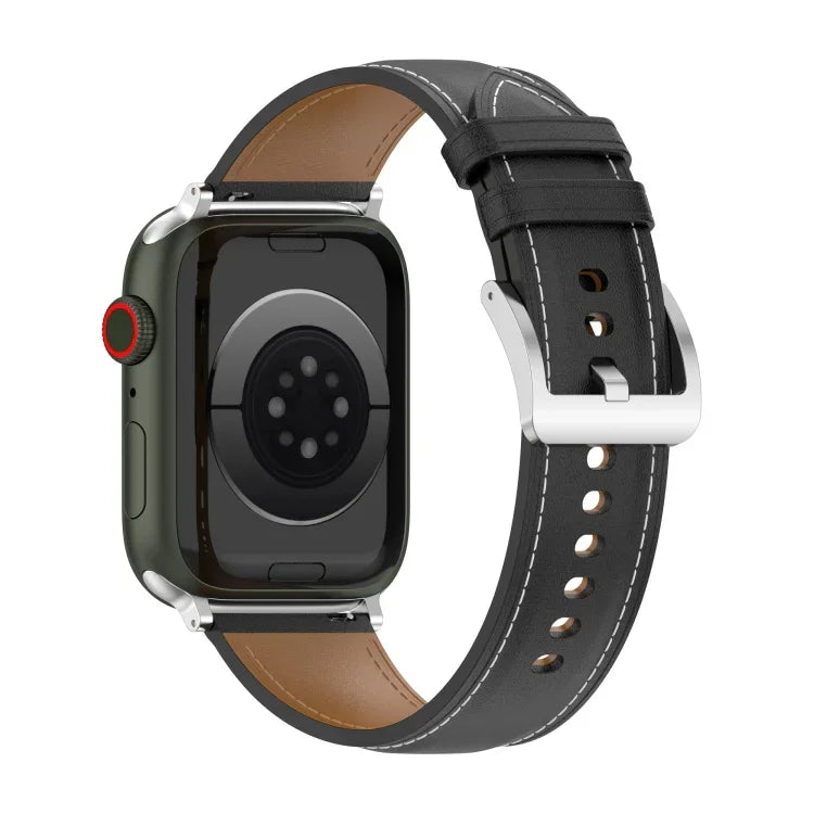 สายหนังวัวชั้นบนเย็บสำหรับ Apple Watch Series, 7 41มม. / 6&SE&5&4 40มม. / 3&2&1 38มม. 20มม., 7 45มม. / 6&SE&5&4 44มม. / 3&2&1 42มม. 22มม., 7 41มม. / 6&SE&5&4 40มม. / 3&2&1 38มม. 22มม., 7 45มม. / 6&SE&5&4 44มม. / 3&2&1 42มม. 20มม.
