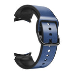 สายหนังติดซิลิโคน 20 มม. สำหรับ Samsung Galaxy Watch 4 40 มม., Samsung Galaxy Watch 4 44 มม., สำหรับ Samsung Galaxy Watch 4 Classic 42 มม., สำหรับ Samsung Galaxy Watch 4 Classic 46 มม.