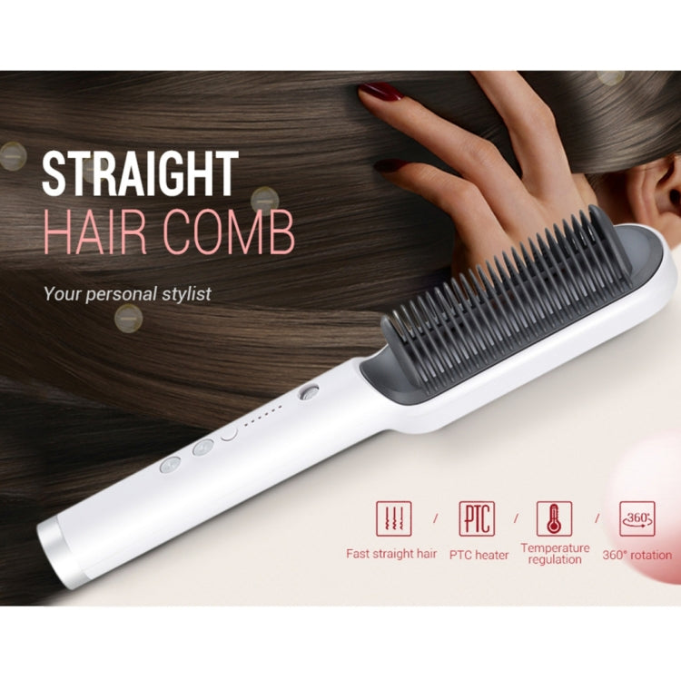 เครื่องหนีบผม K-SKIN KD380 เครื่องหนีบผมไฟฟ้า เครื่องม้วนผมหวีแปรงเซรามิก PTC ความร้อน หวีแปรงผมตรง ปลั๊ก UK สีดำ ปลั๊ก UK สีขาว ปลั๊ก EU สีดำ ปลั๊ก EU สีขาว