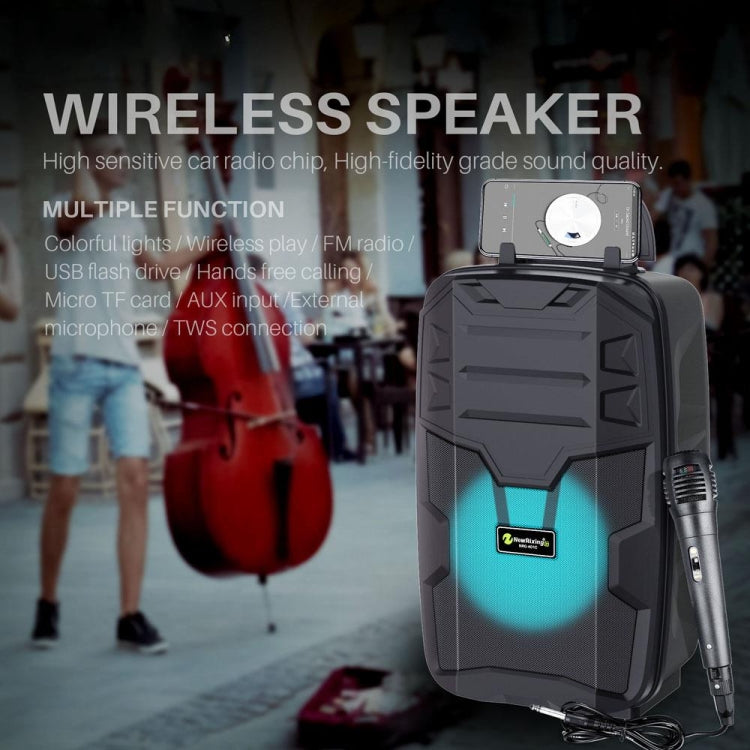 NewRixing NRG401C Outdoor Portable Karaoke Wireless Speaker High-Power Audio Amplifier, With Mic