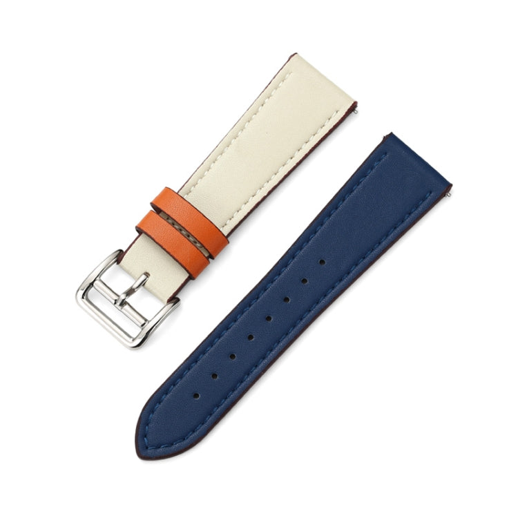 22mm Contrast Pin Buckle Leather Strap, For Huawe Watch GT Runner, For Huawei Watch GT3 46MM, For Huawei Watch3/Watch3 Pro, For Huawei Watch GT2 Pro/Watch GT 2E/Watch GT
