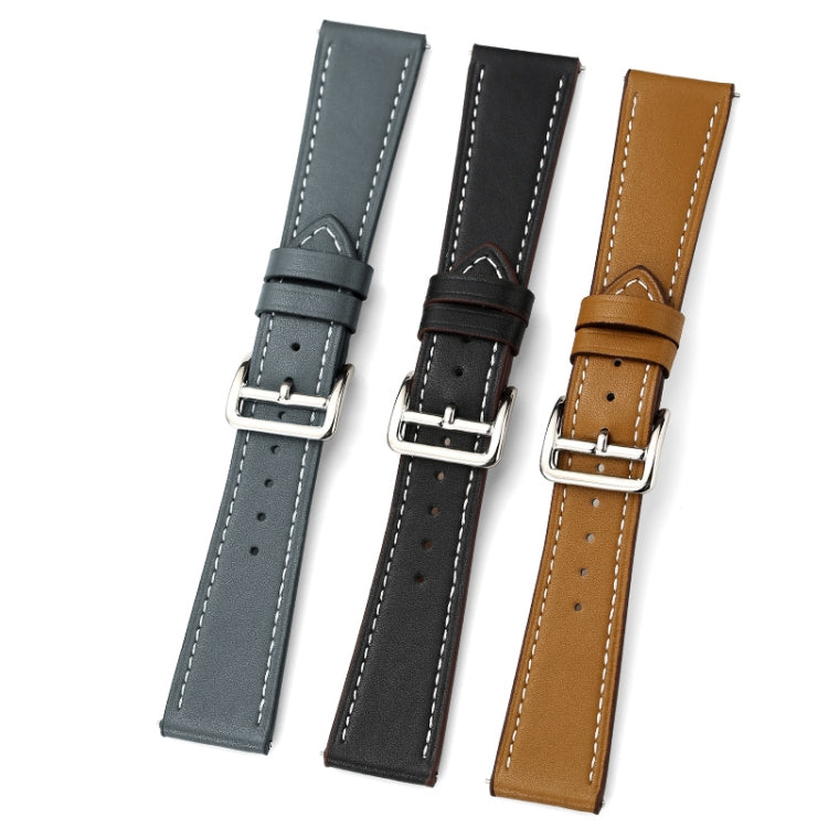 22mm Contrast Pin Buckle Leather Strap, For Huawe Watch GT Runner, For Huawei Watch GT3 46MM, For Huawei Watch3/Watch3 Pro, For Huawei Watch GT2 Pro/Watch GT 2E/Watch GT