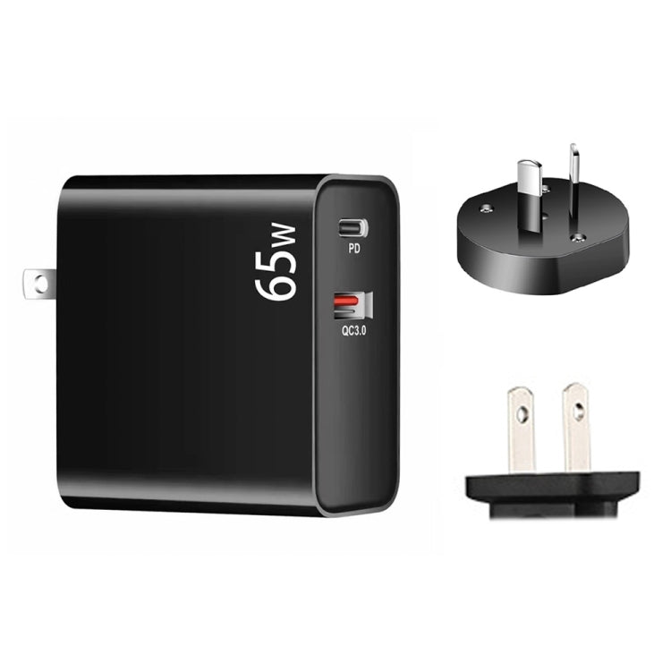 อะแดปเตอร์ชาร์จแล็ปท็อป PD-65W USB-C / Type-C + QC3.0 USB, ปลั๊ก AU / ปลั๊ก US, ปลั๊ก AU / ปลั๊ก US