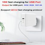 อะแดปเตอร์ชาร์จแล็ปท็อป PD-65W USB-C / Type-C + QC3.0 USB พร้อมชุดสายข้อมูล USB-C / Type-C ถึง USB-C / Type-C ยาว 2 เมตร, ปลั๊ก EU / AU / US / UK, สาย USB-C / Type-C, ปลั๊ก EU / AU / US / UK