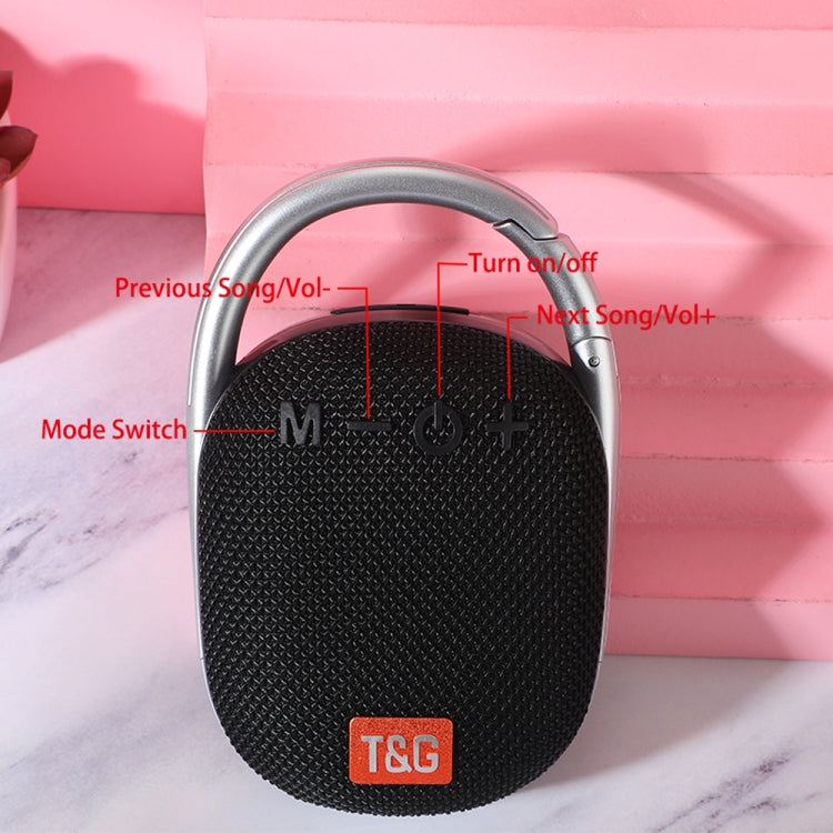 T&G TG321 ลำโพงมินิไร้สายพกพากลางแจ้ง TWS พร้อมไฟ LED, TG321