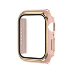 Electroplating Two-color PC+Tempered Film Watch Case, For Apple Watch Series 3/2/1 42mm, For Apple Watch Series 9 / 8 / 7 41mm