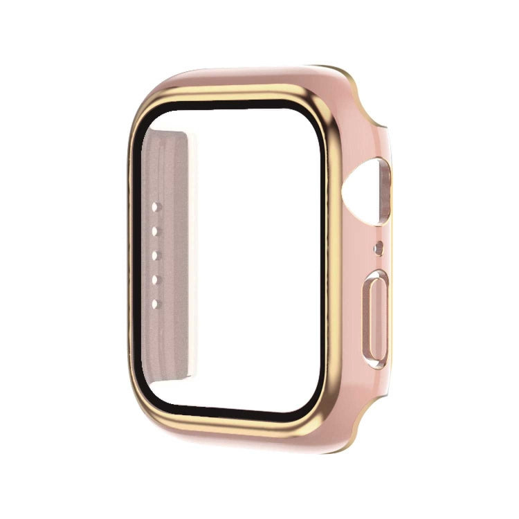 Electroplating Two-color PC+Tempered Film Watch Case, For Apple Watch Series 3/2/1 42mm, For Apple Watch Series 9 / 8 / 7 41mm