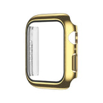 เคส PC ชุบไฟฟ้าสีเดียวพร้อมฟิล์มกระจกนิรภัย สำหรับ Apple Watch Series 9 / 8 / 7 45มม., สำหรับ Apple Watch Series 8 / 7 45มม., สำหรับ Apple Watch Series 6/5/4/SE 44มม., สำหรับ Apple Watch Series 3/2/1 42มม., สำหรับ Apple Watch Series 9 / 8 / 7 41มม.