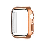 เคส PC ชุบไฟฟ้าสีเดียวพร้อมฟิล์มกระจกนิรภัย สำหรับ Apple Watch Series 9 / 8 / 7 45มม., สำหรับ Apple Watch Series 8 / 7 45มม., สำหรับ Apple Watch Series 6/5/4/SE 44มม., สำหรับ Apple Watch Series 3/2/1 42มม., สำหรับ Apple Watch Series 9 / 8 / 7 41มม.