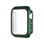 เคส PC ชุบไฟฟ้าสีเดียวพร้อมฟิล์มกระจกนิรภัย สำหรับ Apple Watch Series 9 / 8 / 7 45มม., สำหรับ Apple Watch Series 8 / 7 45มม., สำหรับ Apple Watch Series 6/5/4/SE 44มม., สำหรับ Apple Watch Series 3/2/1 42มม., สำหรับ Apple Watch Series 9 / 8 / 7 41มม.