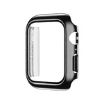 เคส PC ชุบไฟฟ้าสีเดียวพร้อมฟิล์มกระจกนิรภัย สำหรับ Apple Watch Series 9 / 8 / 7 45มม., สำหรับ Apple Watch Series 8 / 7 45มม., สำหรับ Apple Watch Series 6/5/4/SE 44มม., สำหรับ Apple Watch Series 3/2/1 42มม., สำหรับ Apple Watch Series 9 / 8 / 7 41มม.