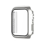 เคส PC ชุบไฟฟ้าสีเดียวพร้อมฟิล์มกระจกนิรภัย สำหรับ Apple Watch Series 9 / 8 / 7 45มม., สำหรับ Apple Watch Series 8 / 7 45มม., สำหรับ Apple Watch Series 6/5/4/SE 44มม., สำหรับ Apple Watch Series 3/2/1 42มม., สำหรับ Apple Watch Series 9 / 8 / 7 41มม.