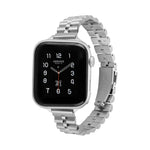 สายรัดนาฬิกาโลหะครึ่งวงกลมสามเม็ด สำหรับ Apple Watch Series 7 45 มม. / 6&SE&5&4 44 มม. / 3&2&1 42 มม., 7 41 มม. / 6&SE&5&4 40 มม. / 3&2&1 38 มม.