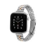 สายรัดนาฬิกาโลหะครึ่งวงกลมสามเม็ด สำหรับ Apple Watch Series 7 45 มม. / 6&SE&5&4 44 มม. / 3&2&1 42 มม., 7 41 มม. / 6&SE&5&4 40 มม. / 3&2&1 38 มม.