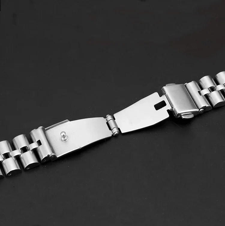 สายรัดนาฬิกาโลหะครึ่งวงกลมสามเม็ด สำหรับ Apple Watch Series 7 45 มม. / 6&SE&5&4 44 มม. / 3&2&1 42 มม., 7 41 มม. / 6&SE&5&4 40 มม. / 3&2&1 38 มม.