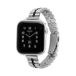สายรัดนาฬิกาโลหะครึ่งวงกลมสามเม็ด สำหรับ Apple Watch Series 7 45 มม. / 6&SE&5&4 44 มม. / 3&2&1 42 มม., 7 41 มม. / 6&SE&5&4 40 มม. / 3&2&1 38 มม.