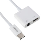 สายอะแดปเตอร์ข้อมูล ENKAY ENK-AT106 USB-C / Type-C เป็นเสียง 3.5 มม. + หูฟังและชาร์จ Type-C