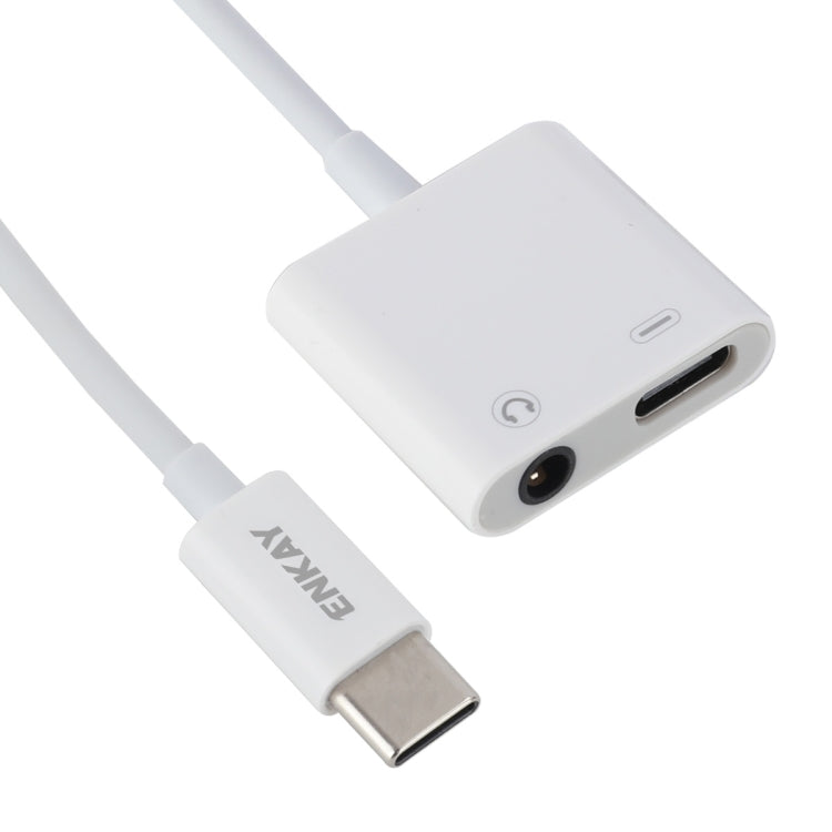 สายอะแดปเตอร์ข้อมูล ENKAY ENK-AT106 USB-C / Type-C เป็นเสียง 3.5 มม. + หูฟังและชาร์จ Type-C