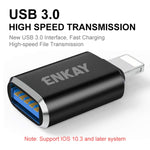 อะแดปเตอร์ OTG อลูมิเนียมอัลลอย 8 Pin ตัวผู้เป็น USB 3.0 ตัวเมีย รุ่น ENKAY ENK-AT110, ENK-AT110