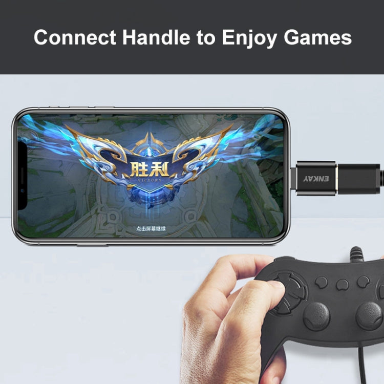 อะแดปเตอร์ OTG อลูมิเนียมอัลลอย 8 Pin ตัวผู้เป็น USB 3.0 ตัวเมีย รุ่น ENKAY ENK-AT110, ENK-AT110