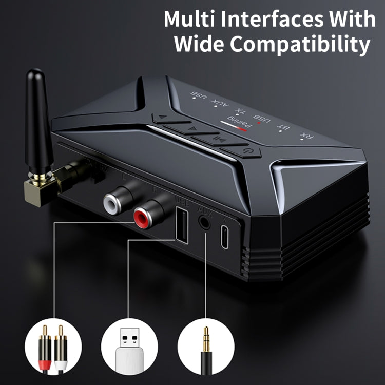 T-R22 เสาอากาศภายนอก ระยะไกล 40 ม. ตัวรับและส่งสัญญาณเสียง Bluetooth 2 in 1
