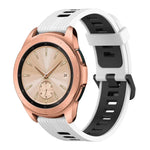 สายซิลิโคนลายแนวตั้งสองสีขนาด 20 มม. สำหรับ Samsung Galaxy Watch 42 มม., สำหรับ Samsung Gear Sport, สำหรับ Samsung Gear S2 Classic