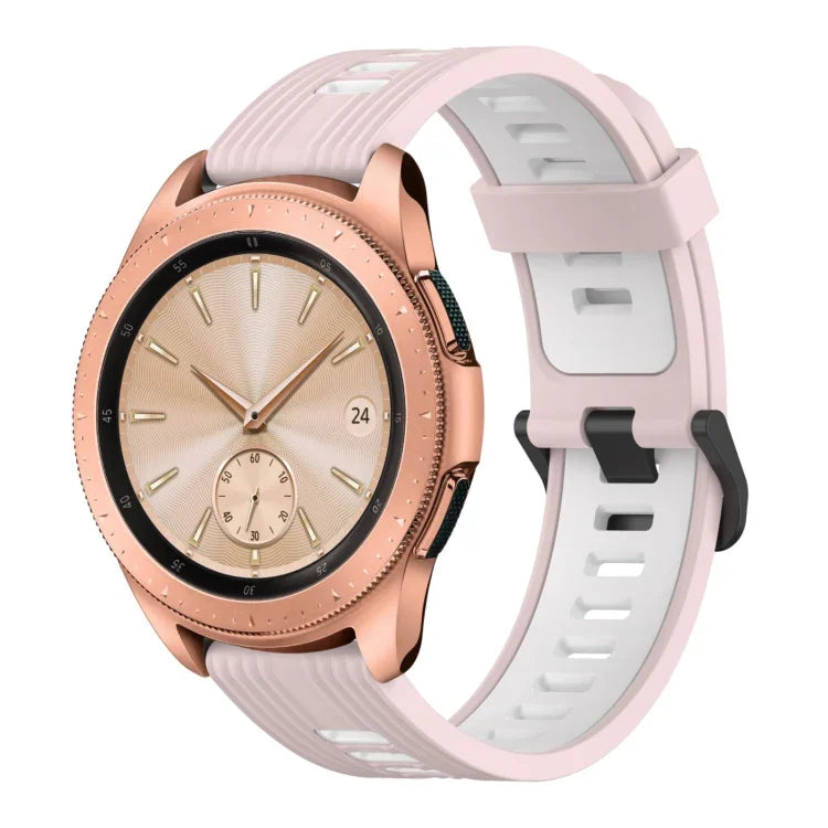 สายซิลิโคนลายแนวตั้งสองสีขนาด 20 มม. สำหรับ Samsung Galaxy Watch 42 มม., สำหรับ Samsung Gear Sport, สำหรับ Samsung Gear S2 Classic