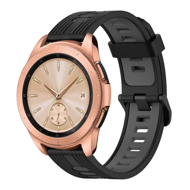 สายซิลิโคนลายแนวตั้งสองสีขนาด 20 มม. สำหรับ Samsung Galaxy Watch 42 มม., สำหรับ Samsung Gear Sport, สำหรับ Samsung Gear S2 Classic