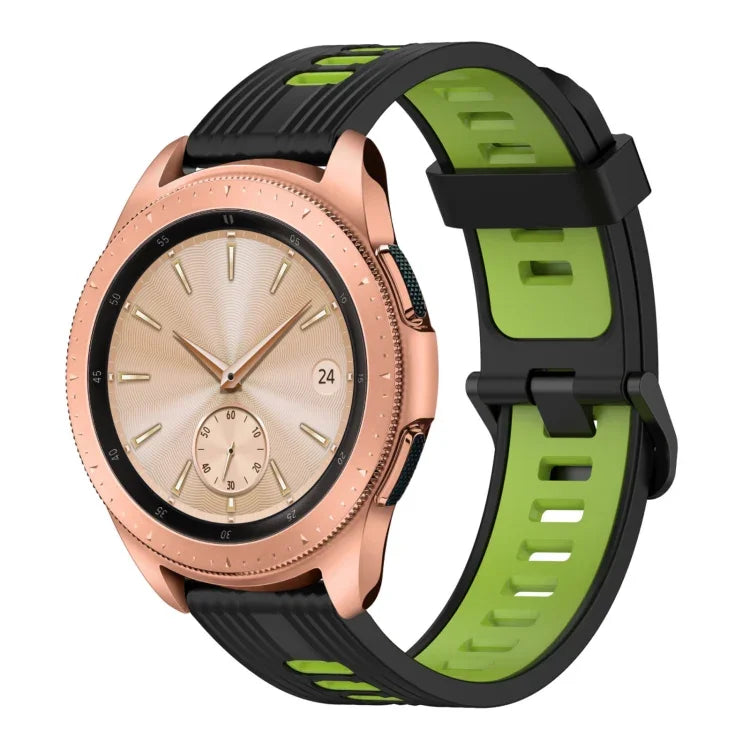 สายซิลิโคนลายแนวตั้งสองสีขนาด 20 มม. สำหรับ Samsung Galaxy Watch 42 มม., สำหรับ Samsung Gear Sport, สำหรับ Samsung Gear S2 Classic