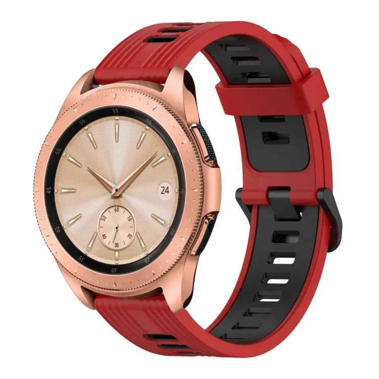 สายซิลิโคนลายแนวตั้งสองสีขนาด 20 มม. สำหรับ Samsung Galaxy Watch 42 มม., สำหรับ Samsung Gear Sport, สำหรับ Samsung Gear S2 Classic