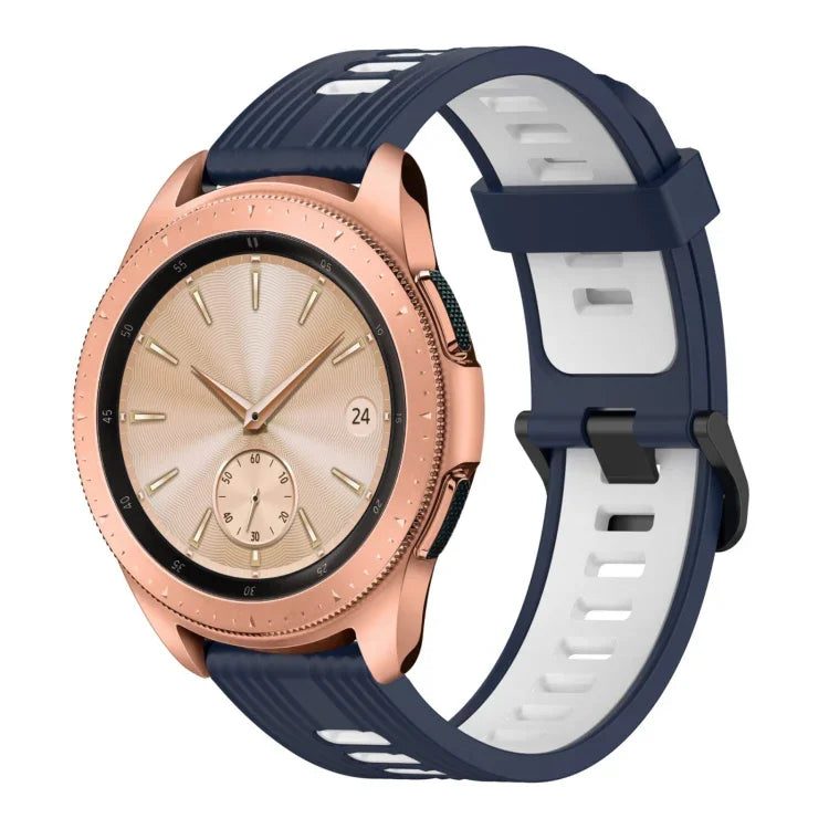 สายซิลิโคนลายแนวตั้งสองสีขนาด 20 มม. สำหรับ Samsung Galaxy Watch 42 มม., สำหรับ Samsung Gear Sport, สำหรับ Samsung Gear S2 Classic