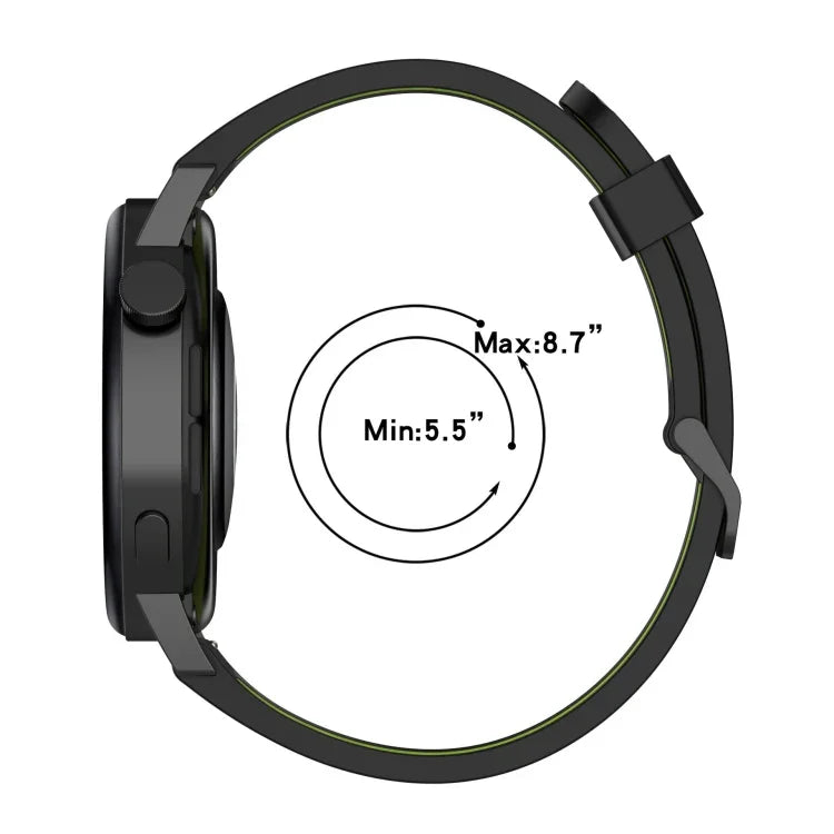สายซิลิโคนลายแนวตั้งสองสีขนาด 20 มม. สำหรับ Samsung Galaxy Watch 42 มม., สำหรับ Samsung Gear Sport, สำหรับ Samsung Gear S2 Classic