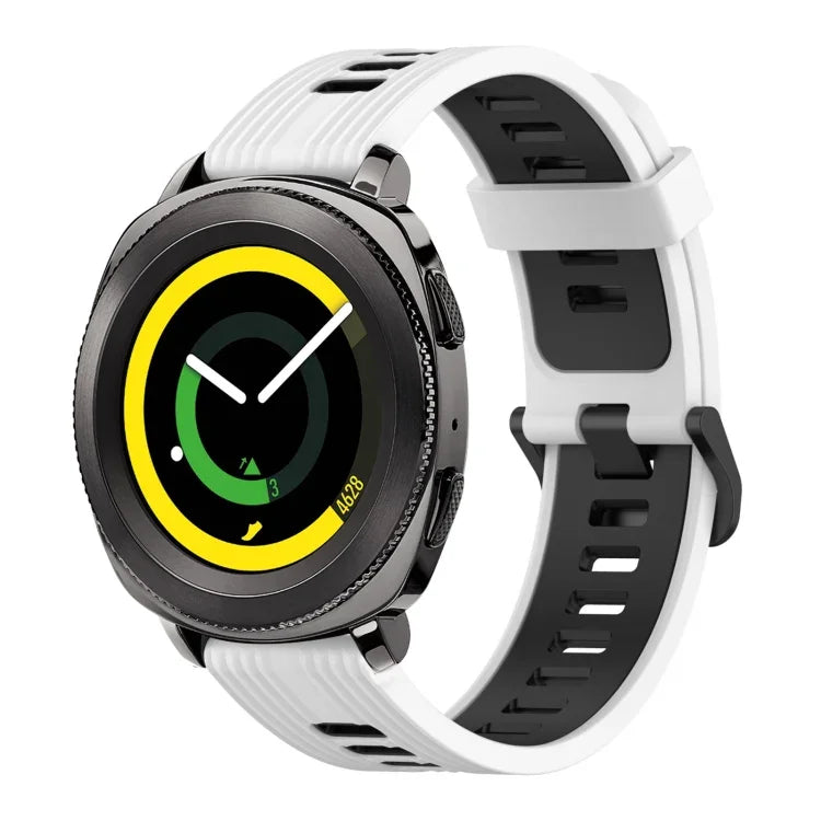 สายซิลิโคนลายแนวตั้งสองสีขนาด 20 มม. สำหรับ Samsung Galaxy Watch 42 มม., สำหรับ Samsung Gear Sport, สำหรับ Samsung Gear S2 Classic