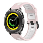 สายซิลิโคนลายแนวตั้งสองสีขนาด 20 มม. สำหรับ Samsung Galaxy Watch 42 มม., สำหรับ Samsung Gear Sport, สำหรับ Samsung Gear S2 Classic